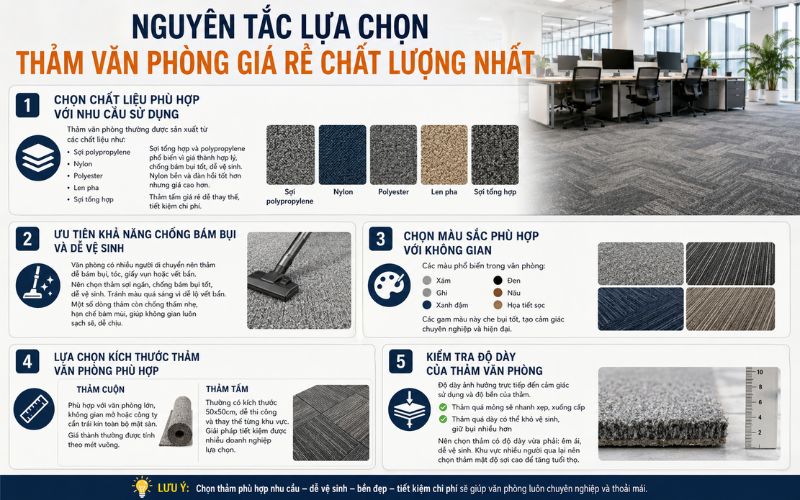 Nguyên tắc lựa chọn thảm văn phòng giá rẻ chất lượng nhất
