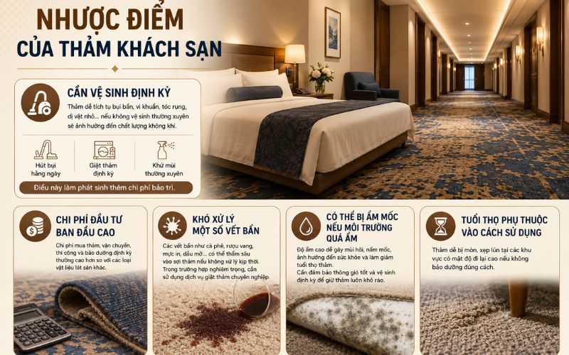 Nhược điểm thảm khách sạn