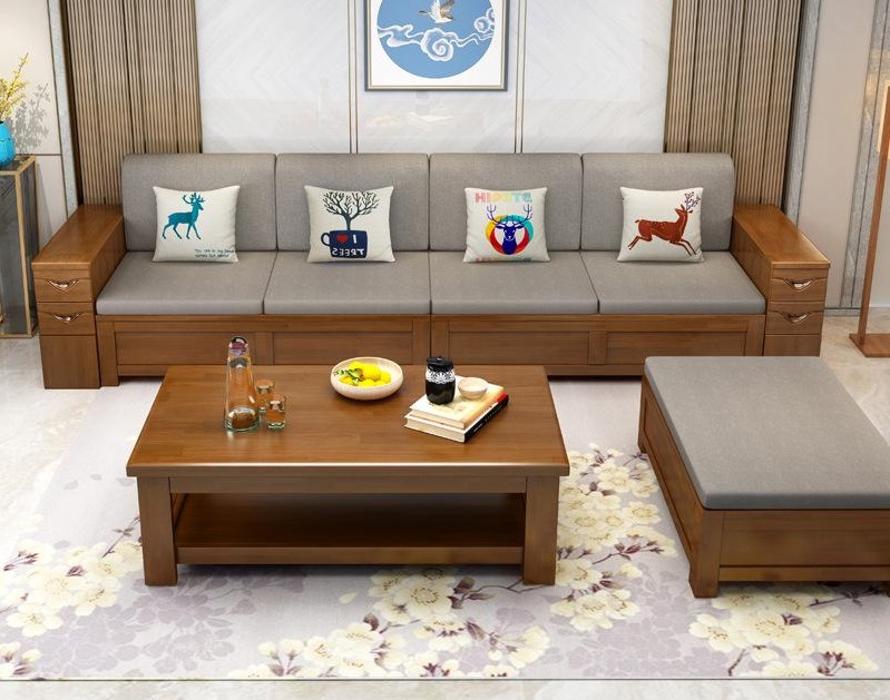 Thảm ghế gỗ phòng khách