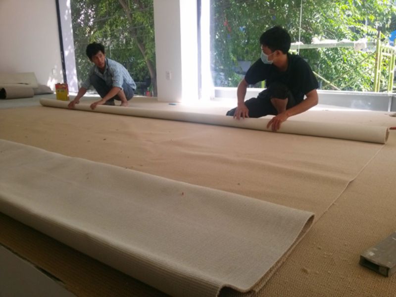 7 bước thi công thảm văn phòng đạt chuẩn