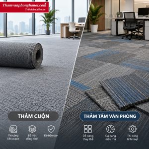 thảm cuộn và thảm tấm văn phòng